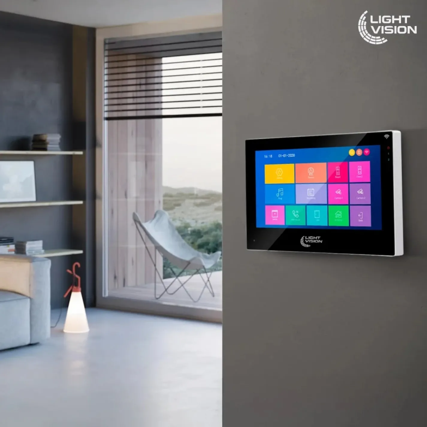 Комплект відеодомофона Light Vision: домофон 10" Singapore (AI) FHD Black та відеопанель RIO FHD Grey - Фото 2